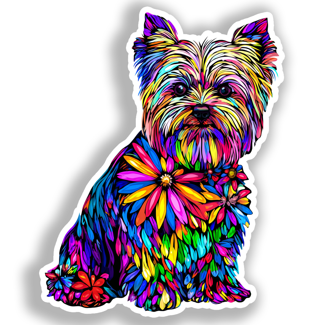 Yorkshire Terrier Dog Vinyl Decal Sticker for Car, Laptop, Tumbler and more # A017093-4" x 4"