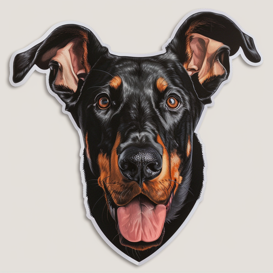 Doberman Pinscher Dog majestic Expressive surreal Vinyl Decal Sticker for Car, Laptop, Tumbler and more # F019528-4" x 4"