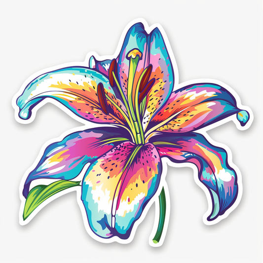 Lily flower majestic Expressive surreal Vinyl Decal Sticker for Car, Laptop, Tumbler and more # F023328
