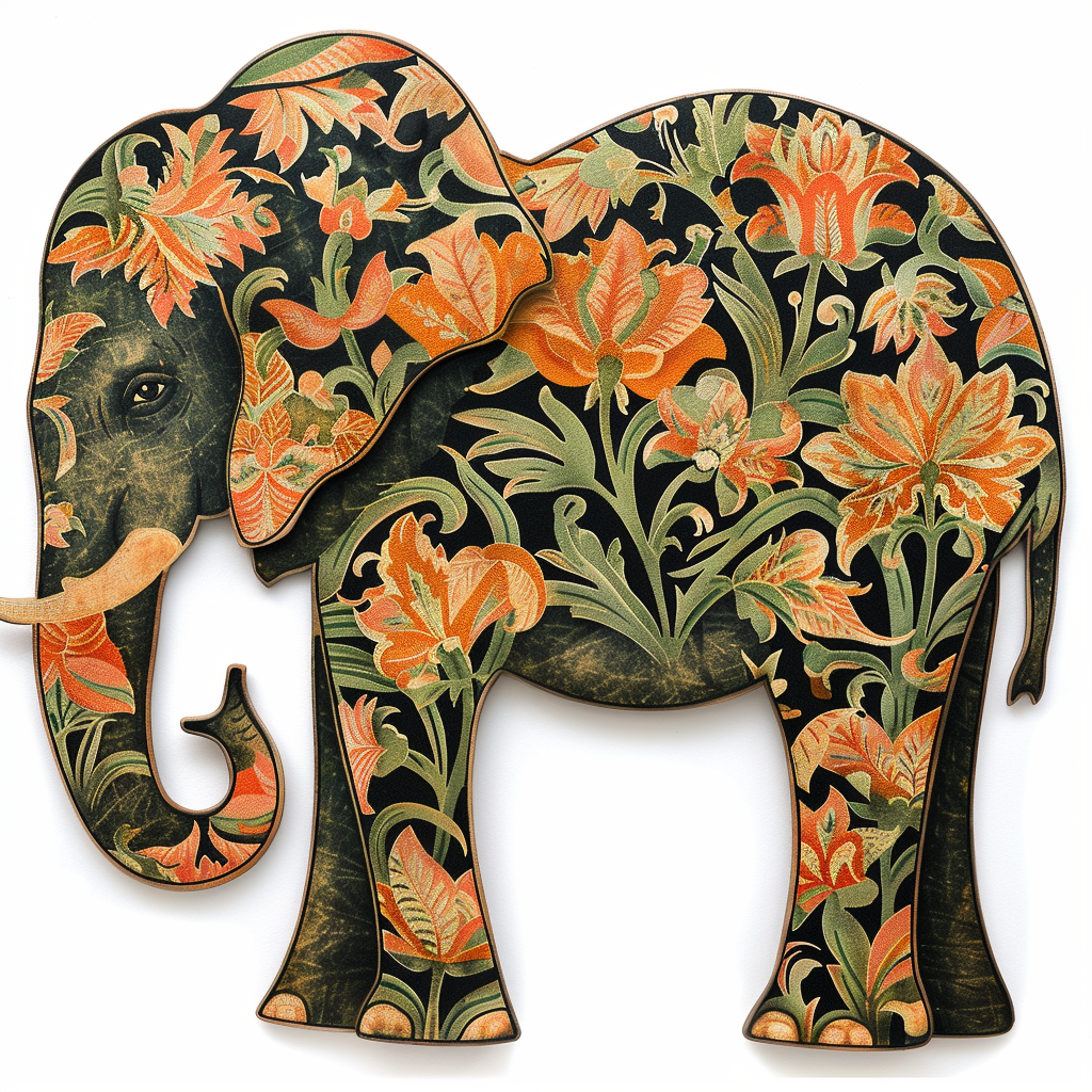 Elephant Expressive surreal Vinyl Decal Sticker for Car, Laptop, Tumbler and more # F022386