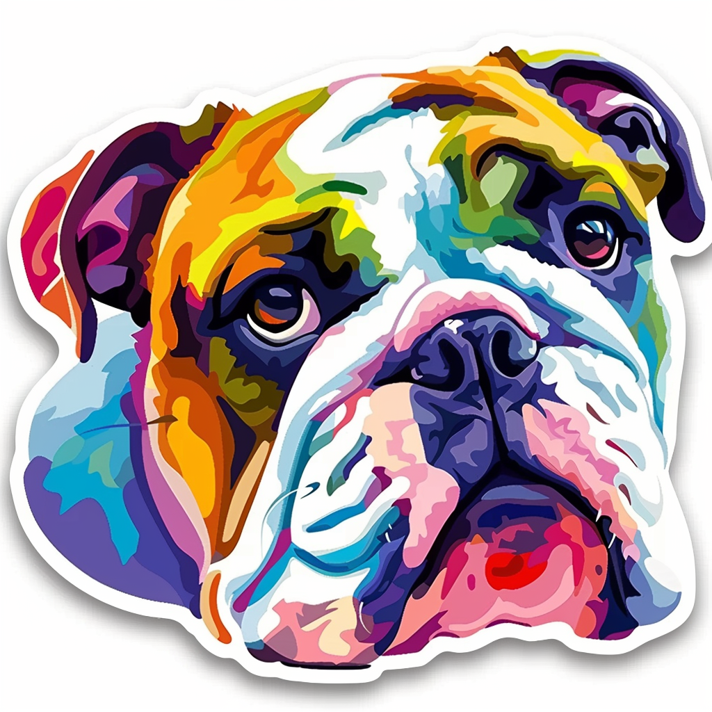 Bulldog Dog majestic Expressive surreal Vinyl Decal Sticker for Car, Laptop, Tumbler and more # F017410