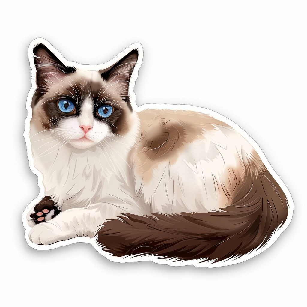 Ragdoll Cat Vinyl Decal Sticker for Car, Laptop, Tumbler and more # F010208
