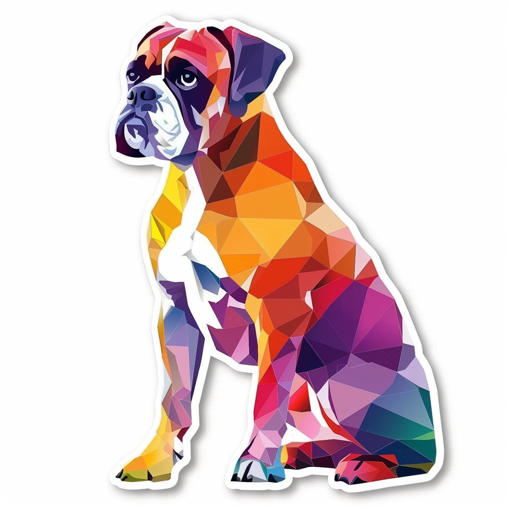 Boxer DogWhite Vinyl Decal Sticker for Car, Laptop, Tumbler and more # F07184