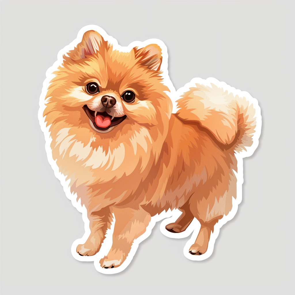 Sticker of a Pomeranian Dog majestic Expressive surreal Vinyl Decal Sticker for Car, Laptop, Tumbler and more # F013851