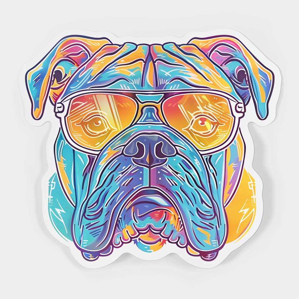 Bulldog Dog majestic Expressive surreal Vinyl Decal Sticker for Car, Laptop, Tumbler and more # F017421