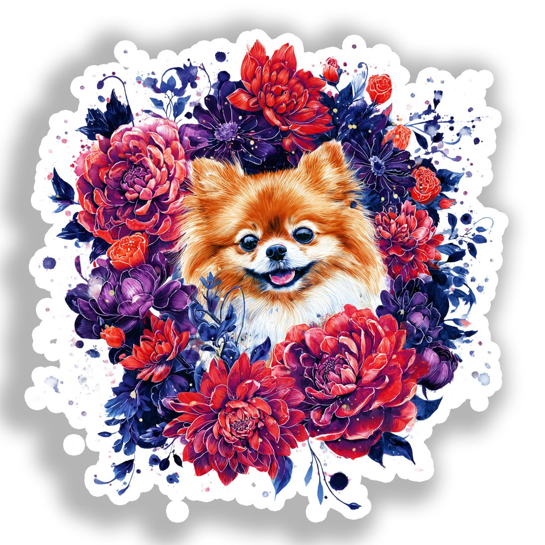 Pomeranian Dog Vinyl Decal Sticker for Car, Laptop, Tumbler and more # A017496-4" x 4"