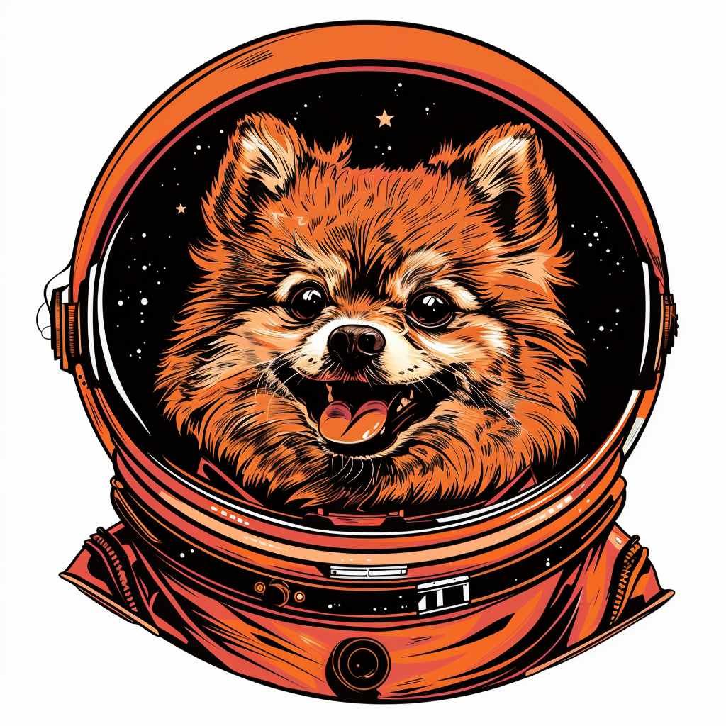 Sticker of a Pomeranian Dog astronaut majestic Expressive surreal Vinyl Decal Sticker for Car, Laptop, Tumbler and more # F013827