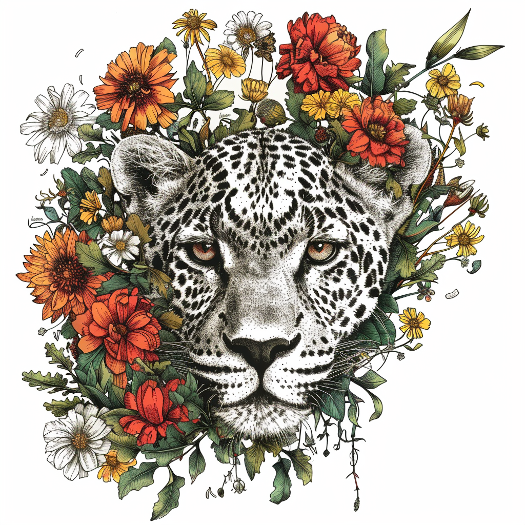Leopard majestic Expressive surreal Vinyl Decal Sticker for Car, Laptop, Tumbler and more # F022461