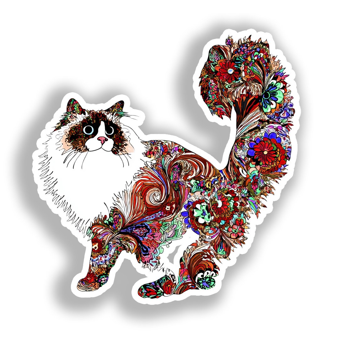 Ragdoll Cat Vinyl Decal Sticker for Car, Laptop, Tumbler and more # A019244-4" x 4"
