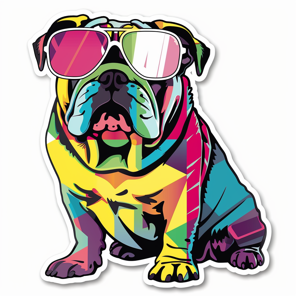 Bulldog Dog majestic Expressive surreal Vinyl Decal Sticker for Car, Laptop, Tumbler and more # F017563