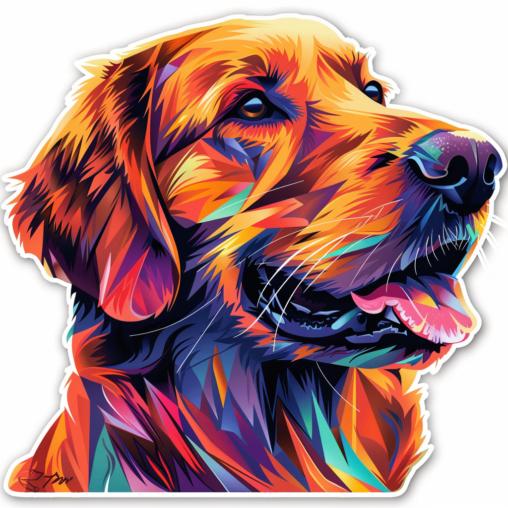 Golden Retriever Dog Vinyl Decal Sticker for Car, Laptop, Tumbler and more # F010553