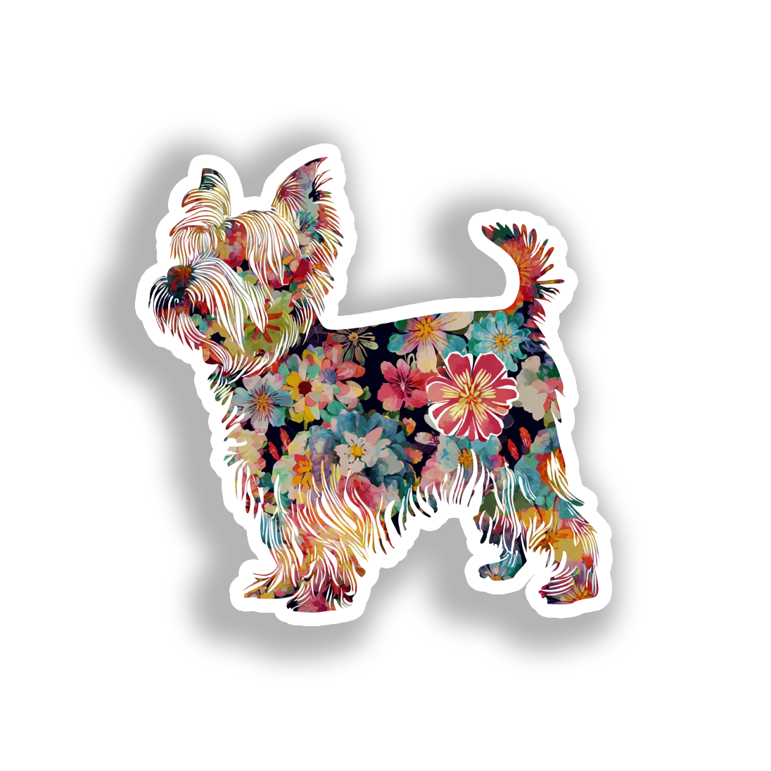 Yorkshire Terrier Dog Vinyl Decal Sticker for Car, Laptop, Tumbler and more # A017196-4" x 4"