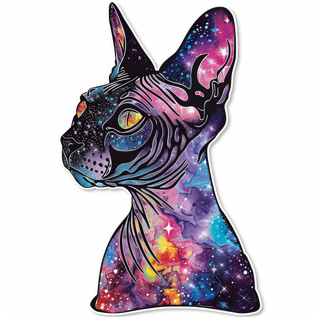 Sphynx Cat Vinyl Decal Sticker for Car, Laptop, Tumbler and more # F010125