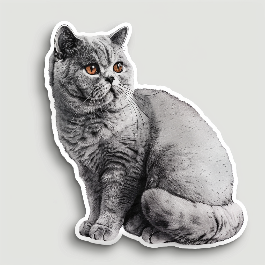 British Shorthair cat Vinyl Decal Sticker for Car, Laptop, Tumbler and more # F07654