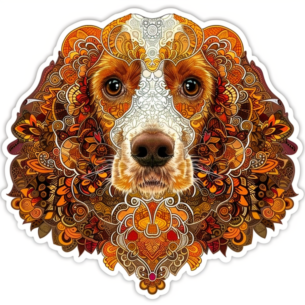 Cocker Spaniel Dog majestic Expressive surreal Vinyl Decal Sticker for Car, Laptop, Tumbler and more # F019710-4" x 4"