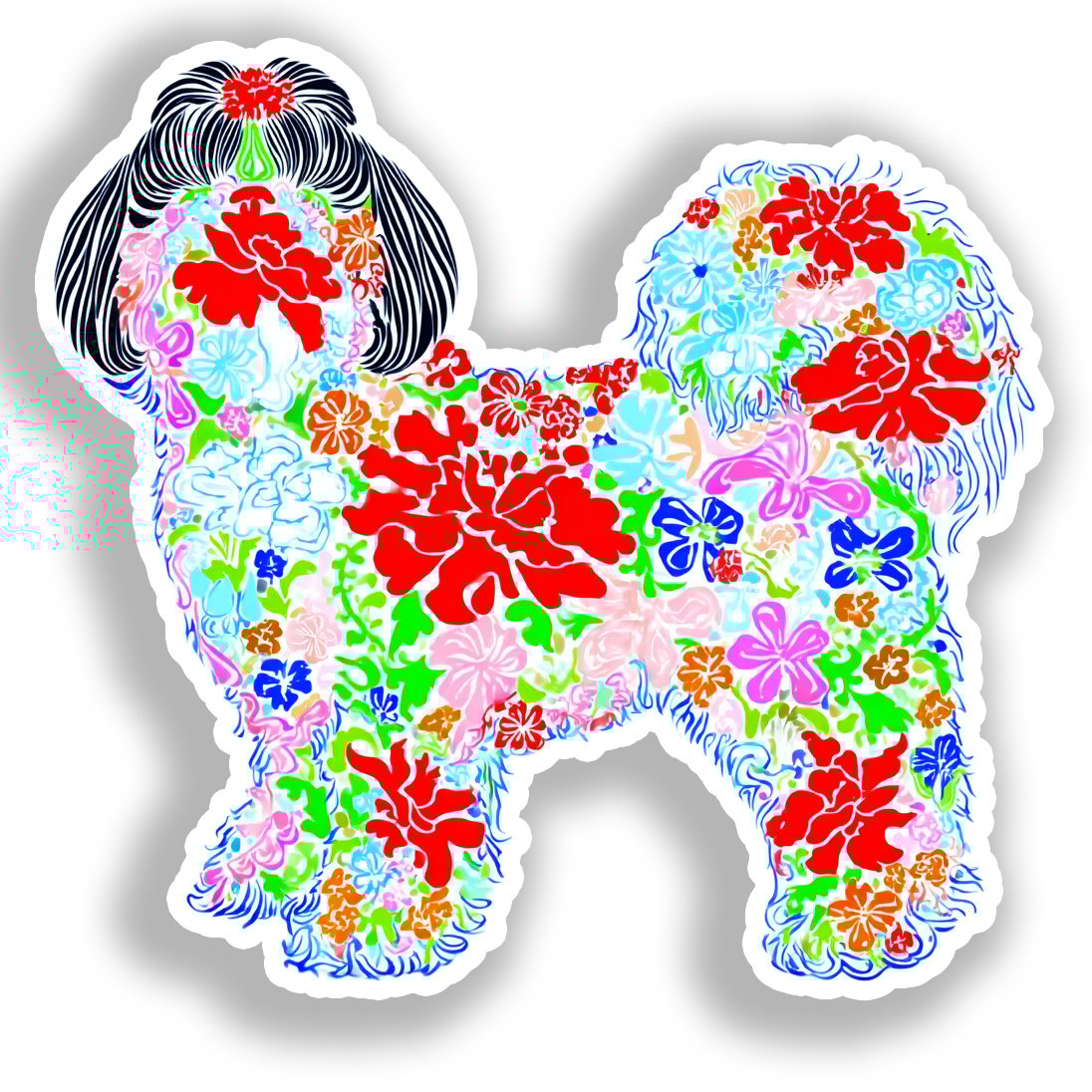 Shih Tzu Dog Vinyl Decal Sticker for Car, Laptop, Tumbler and more # A019113-4" x 4"