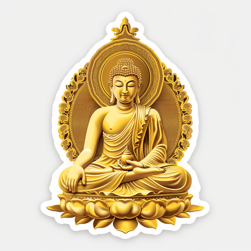 Sticker of a Buddha majestic Expressive surreal Vinyl Decal Sticker for Car, Laptop, Tumbler and more # F016889