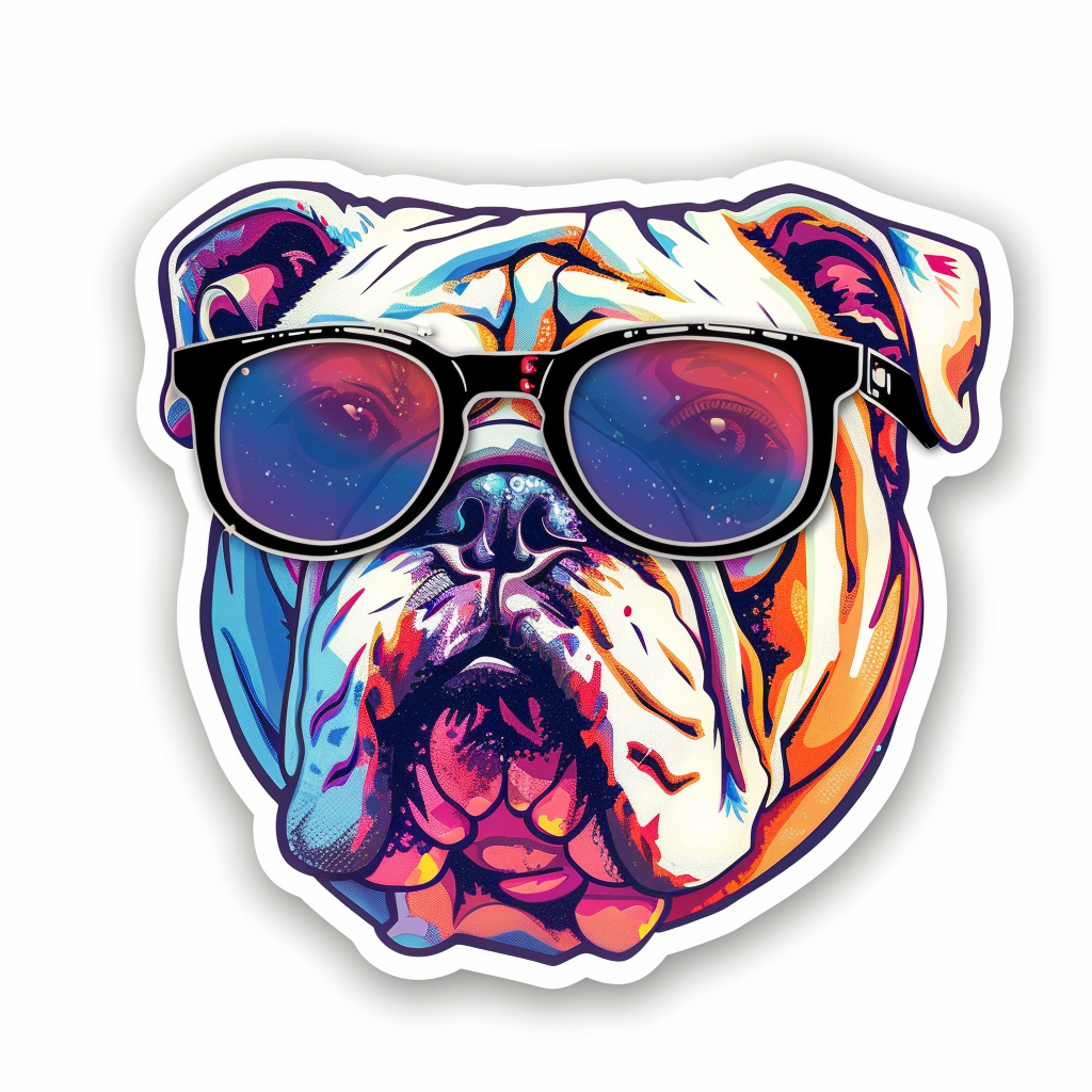 Bulldog Dog majestic Expressive surreal Vinyl Decal Sticker for Car, Laptop, Tumbler and more # F017419