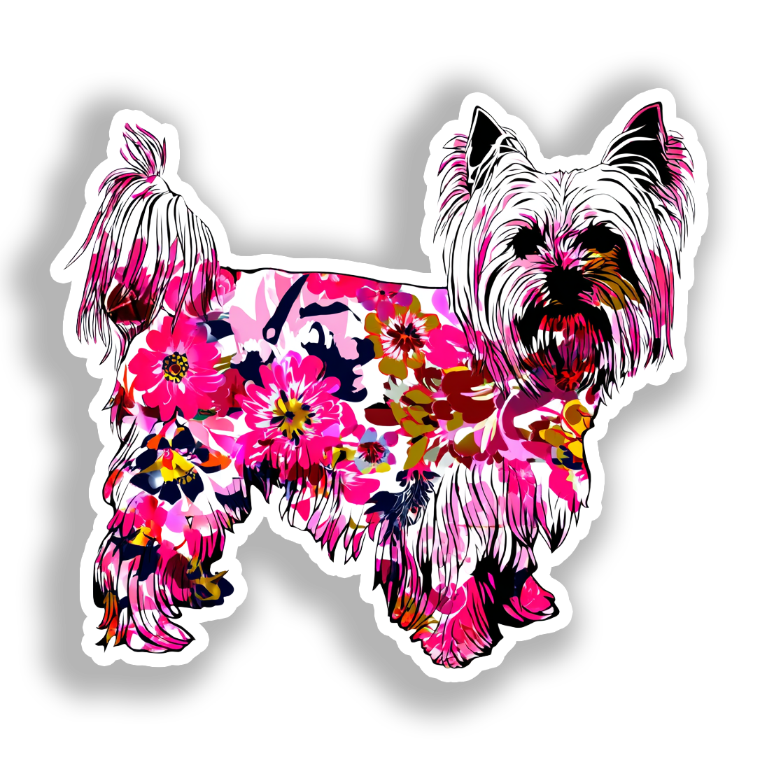 Yorkshire Terrier Dog Vinyl Decal Sticker for Car, Laptop, Tumbler and more # A017146-4" x 4"