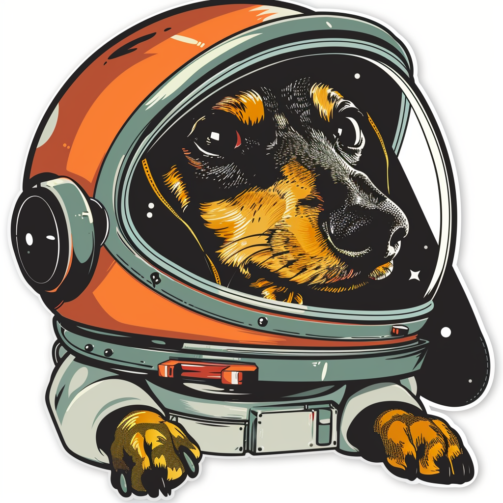 Dachshund Dog astronaut Vinyl Decal Sticker for Car, Laptop, Tumbler and more # F013173