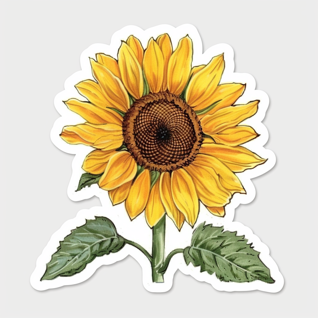 Sunflower flower majestic Expressive surreal Vinyl Decal Sticker for Car, Laptop, Tumbler and more # F023107