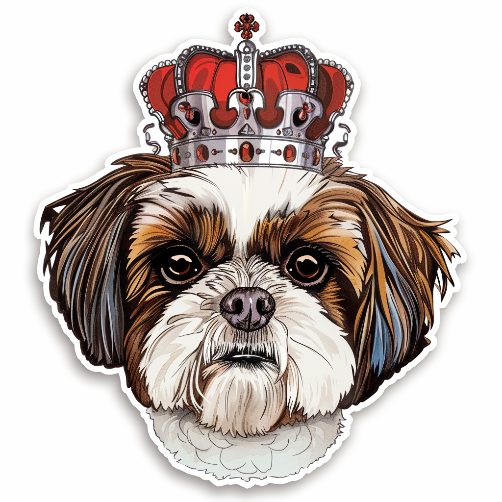 Adorable Shih Tzu Dog Expressive surreal Vinyl Decal Sticker for Car, Laptop, Tumbler and more # F018422