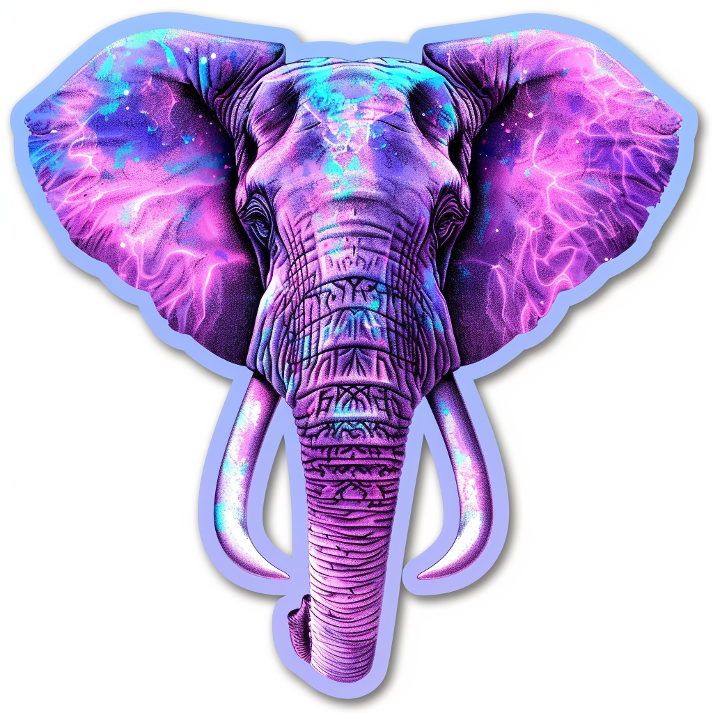 Elephant Expressive surreal Vinyl Decal Sticker for Car, Laptop, Tumbler and more # F022359-4" x 4"