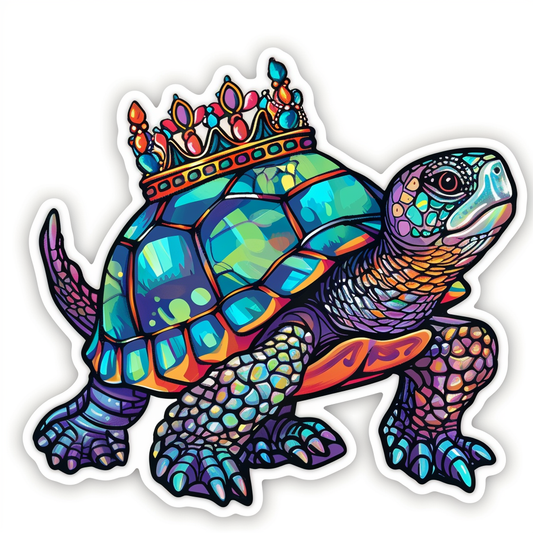 turtle majestic Expressive surreal Vinyl Decal Sticker for Car, Laptop, Tumbler and more # F021955-4" x 4"