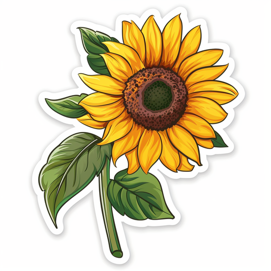 Sunflower flower majestic Expressive surreal Vinyl Decal Sticker for Car, Laptop, Tumbler and more # F022950