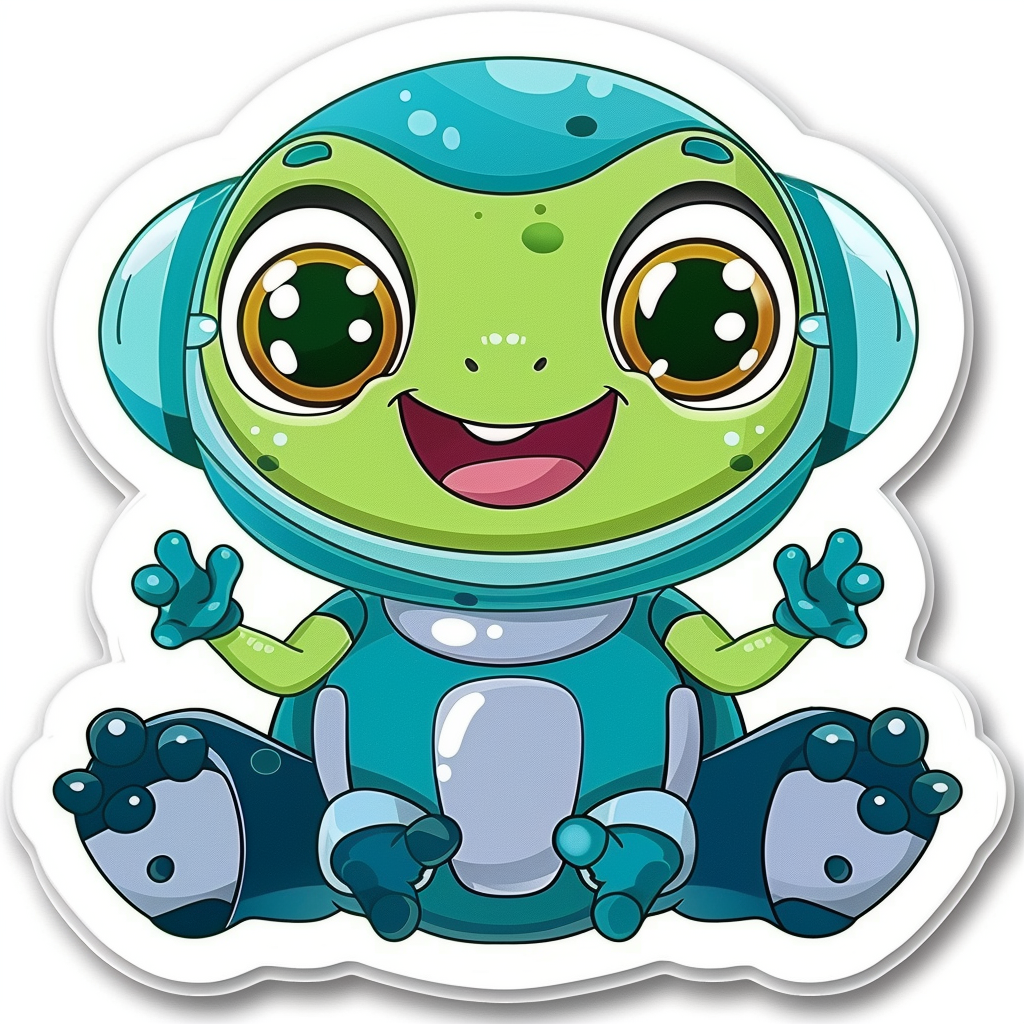 Sticker of a Frog astronaut majestic Expressive surreal Vinyl Decal Sticker for Car, Laptop, Tumbler and more # F016778