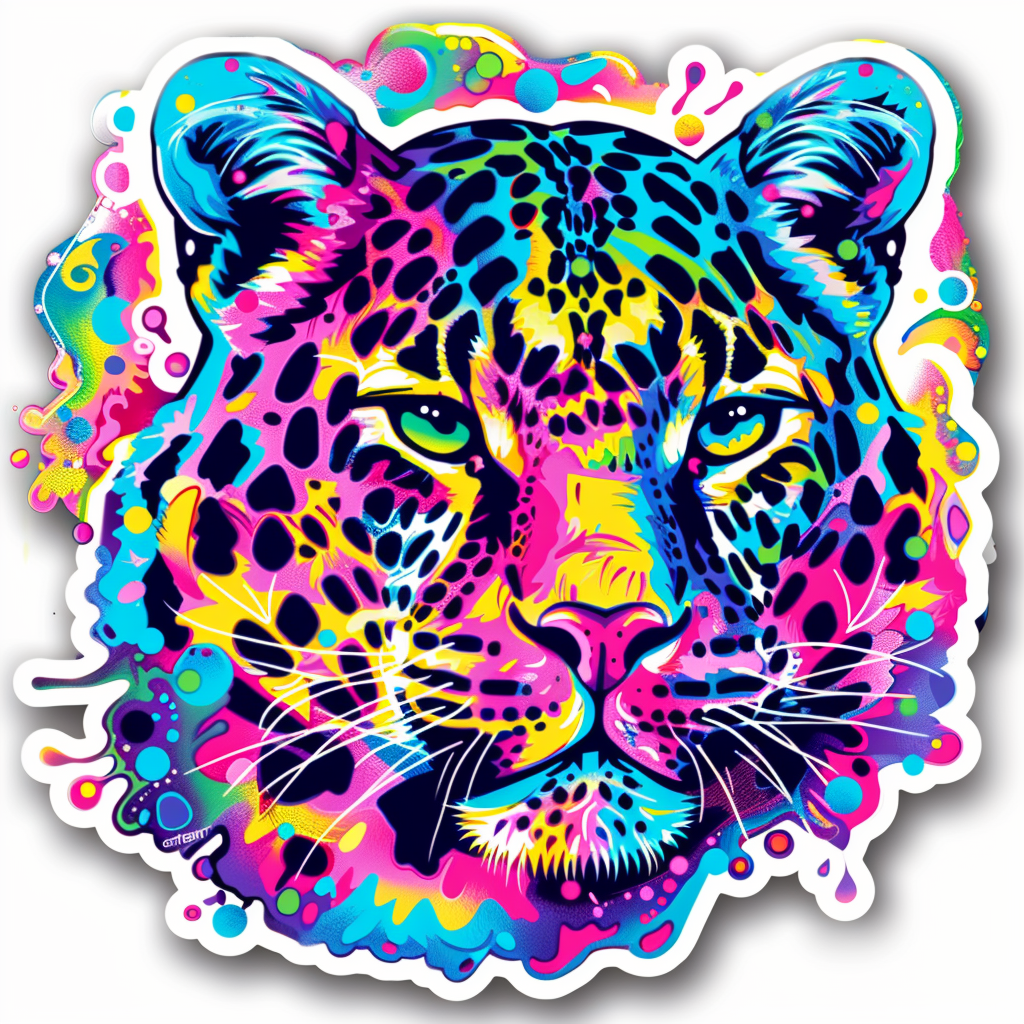 Leopard majestic Expressive surreal Vinyl Decal Sticker for Car, Laptop, Tumbler and more # F022542