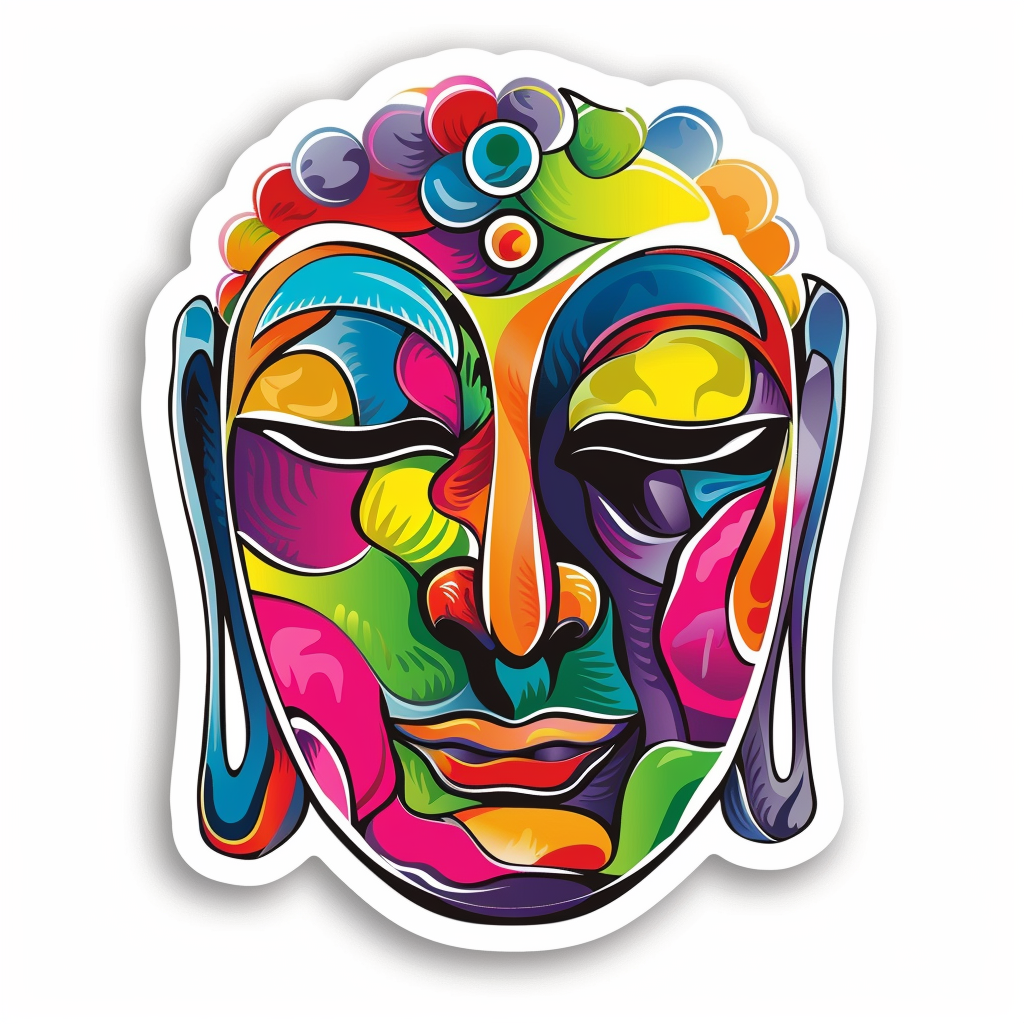 Sticker of a Buddha majestic Expressive surreal Vinyl Decal Sticker for Car, Laptop, Tumbler and more # F016883