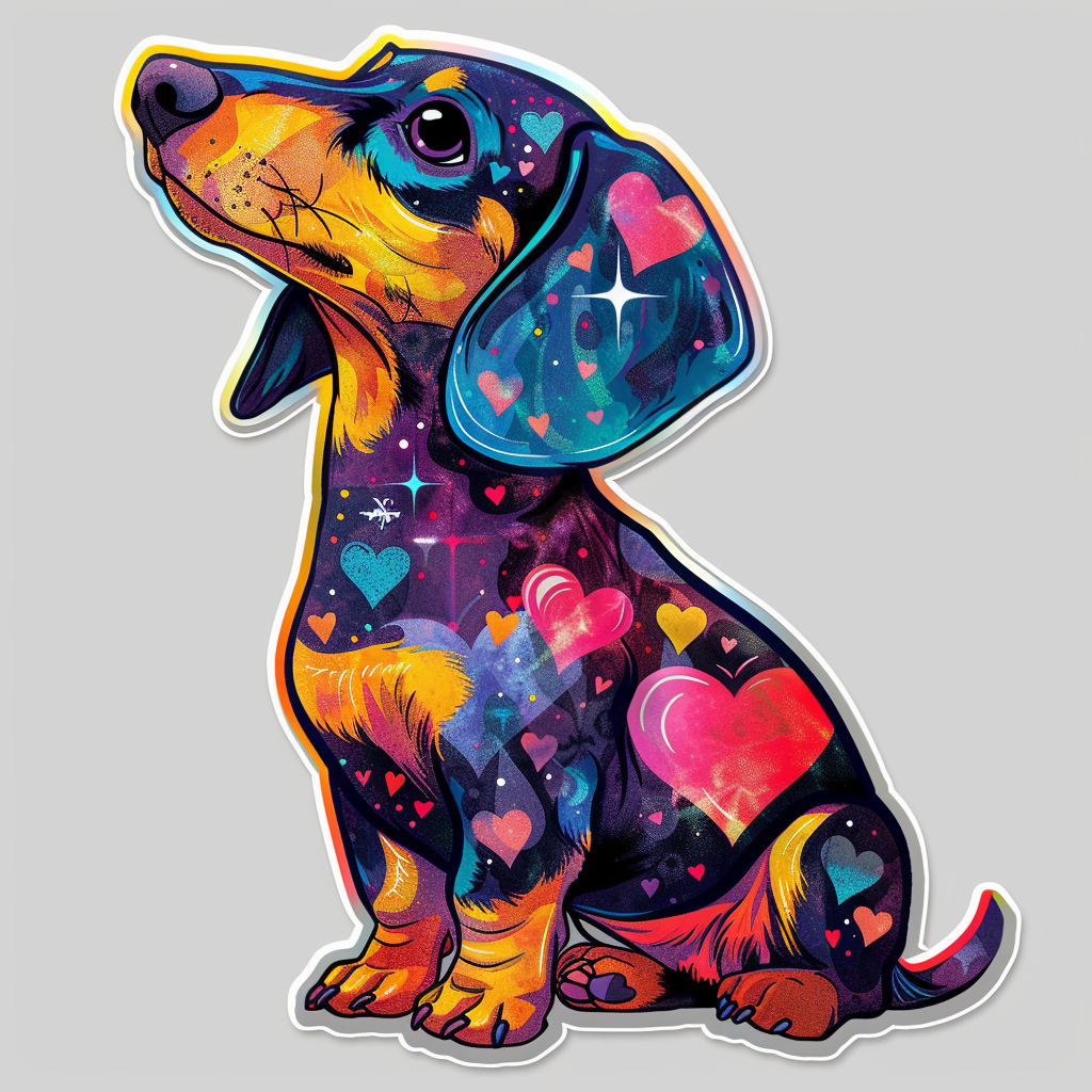 Dachshund Dog Heartcore Vinyl Decal Sticker for Car, Laptop, Tumbler and more # F012847