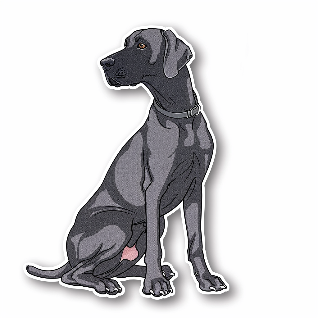 Adorable Great Dane Dog Expressive surreal Vinyl Decal Sticker for Car, Laptop, Tumbler and more # F017940