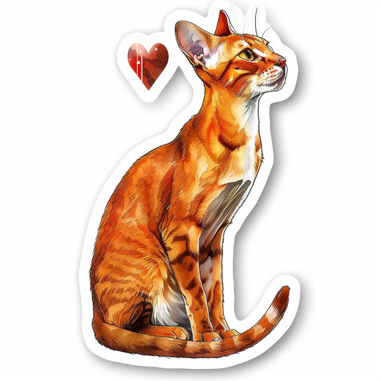 Abyssinian Cat astronaut majestic Expressive surreal Vinyl Decal Sticker for Car, Laptop, Tumbler and more # F021648-4" x 4"