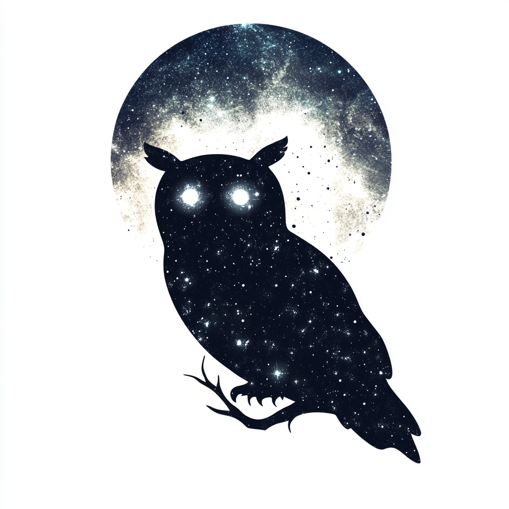 Owl Moon and Stars Vinyl Decal Sticker for Car, Laptop, Tumbler and more # F025753