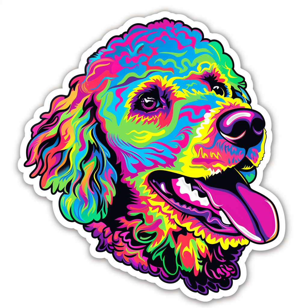Poodle dog modern neon graffiti Vinyl Decal Sticker for Car, Laptop, Tumbler and more # F012263
