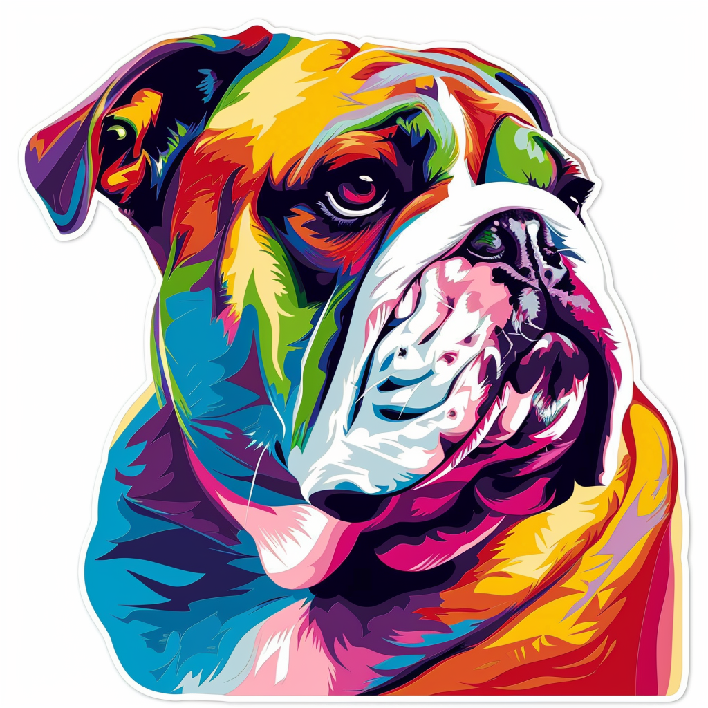 Bulldog Dog majestic Expressive surreal Vinyl Decal Sticker for Car, Laptop, Tumbler and more # F017409