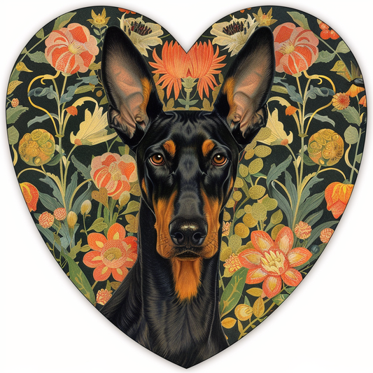 Doberman Pinscher Dog majestic Expressive surreal Vinyl Decal Sticker for Car, Laptop, Tumbler and more # F019564-4" x 4"