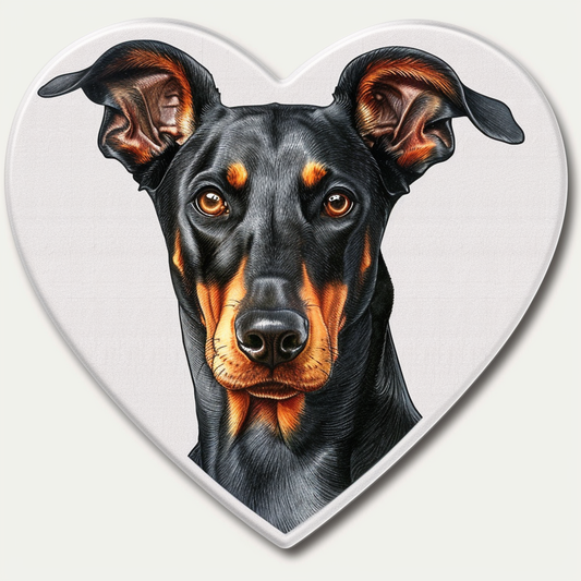Doberman Pinscher Dog majestic Expressive surreal Vinyl Decal Sticker for Car, Laptop, Tumbler and more # F019533-4" x 4"