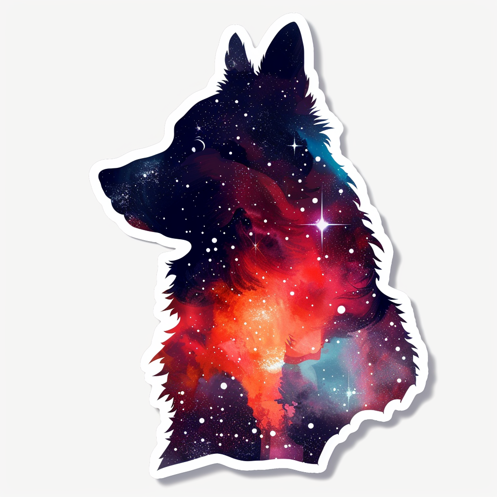 Sticker of a Pomeranian Dog galaxy majestic Expressive surreal Vinyl Decal Sticker for Car, Laptop, Tumbler and more # F013986