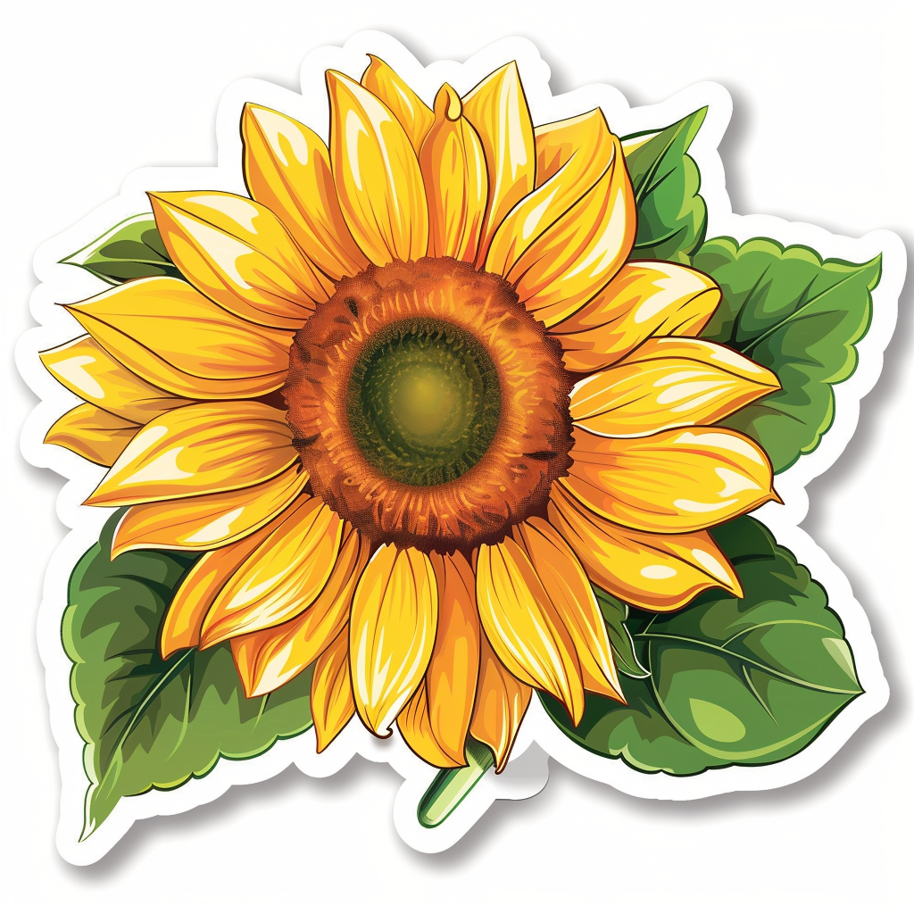 Sunflower flower majestic Expressive surreal Vinyl Decal Sticker for Car, Laptop, Tumbler and more # F022921