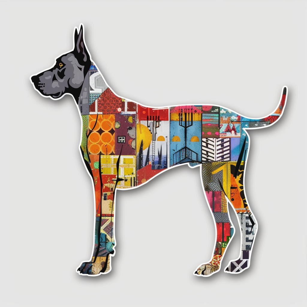 Adorable Great Dane Dog Expressive surreal Vinyl Decal Sticker for Car, Laptop, Tumbler and more # F017924
