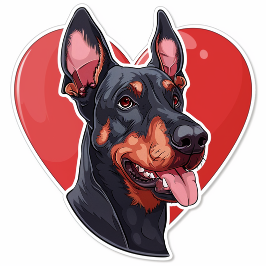 Doberman Pinscher Dog majestic Expressive surreal Vinyl Decal Sticker for Car, Laptop, Tumbler and more # F019541-4" x 4"