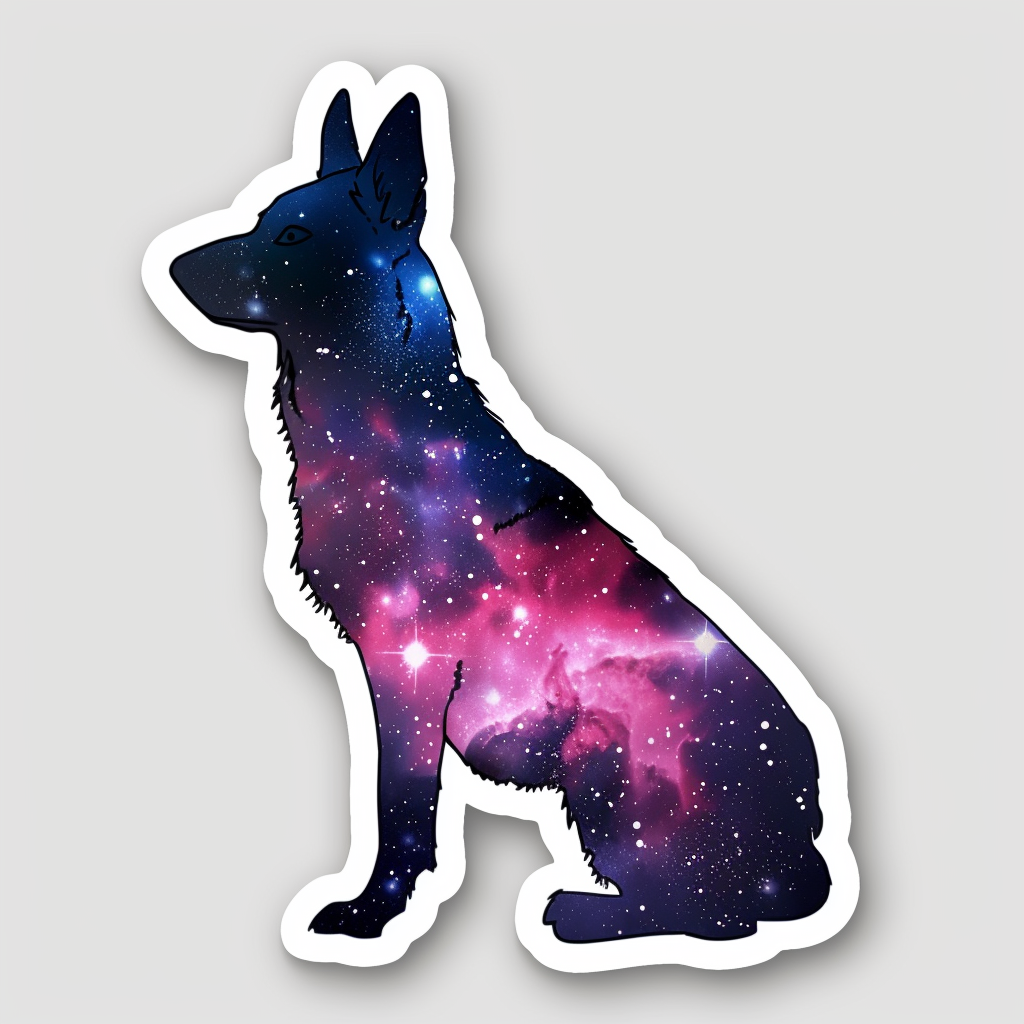 German Shepherd Dog galaxy Vinyl Decal Sticker for Car, Laptop, Tumbler and more # F011324