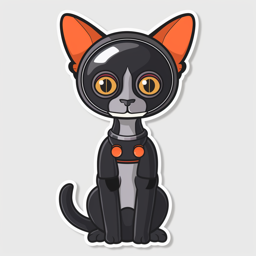 Adorable Cornish Rex Cat Expressive surreal Vinyl Decal Sticker for Car, Laptop, Tumbler and more # F021619-4" x 4"