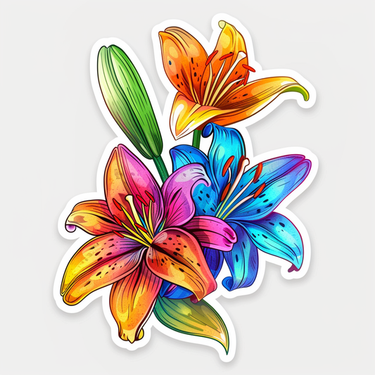 Lily flower majestic Expressive surreal Vinyl Decal Sticker for Car, Laptop, Tumbler and more # F023261