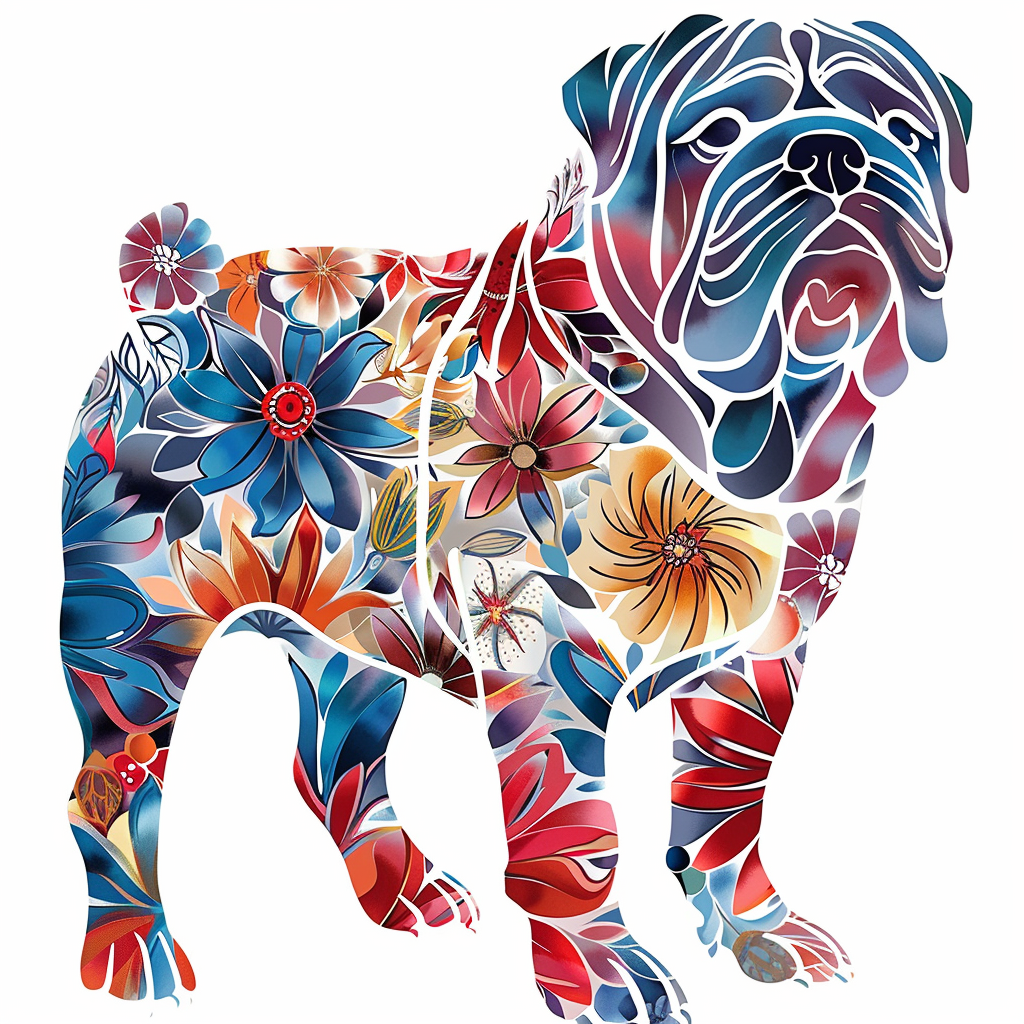 Bulldog Dog majestic Expressive surreal Vinyl Decal Sticker for Car, Laptop, Tumbler and more # F017605