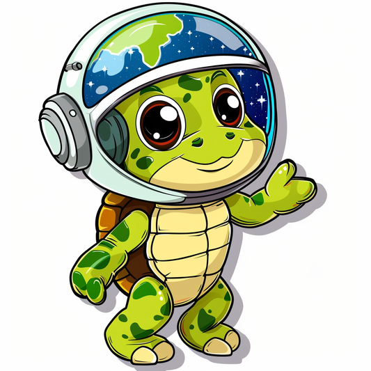 turtle majestic Expressive surreal Vinyl Decal Sticker for Car, Laptop, Tumbler and more # F022128-4" x 4"