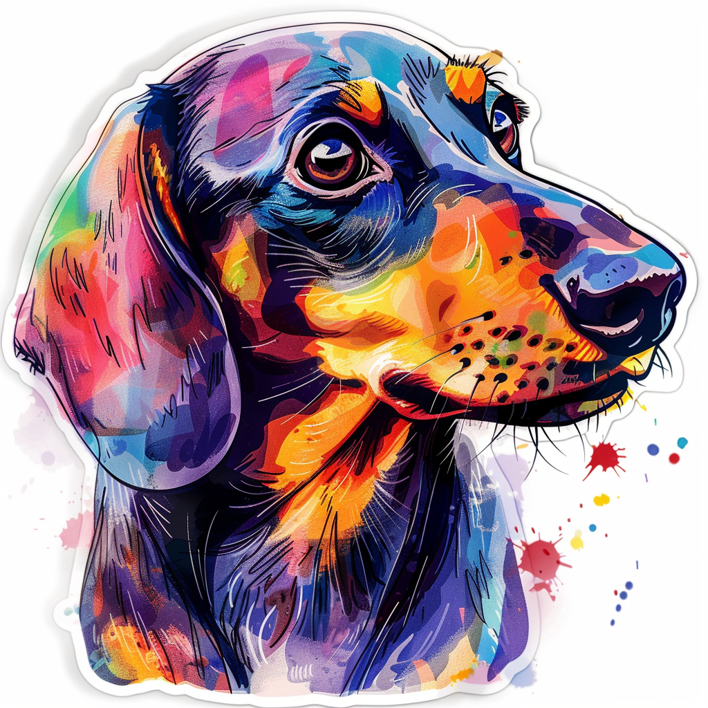 Dachshund Dog cartoon Vinyl Decal Sticker for Car, Laptop, Tumbler and more # F012871